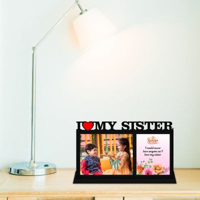 Personalized Photo Frame For Raksha bandha Gift  Customized With Photo & Text  Gift For Brother Sister  Best Gift For Rakhi  Gift For Bhai Dooj (I Love My Sister)